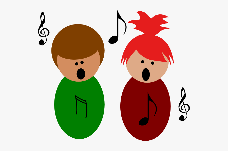 2 Children Singing, Transparent Clipart
