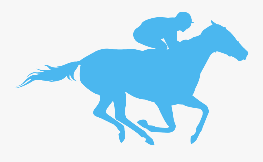 Horse Silhouette Blue, Transparent Clipart