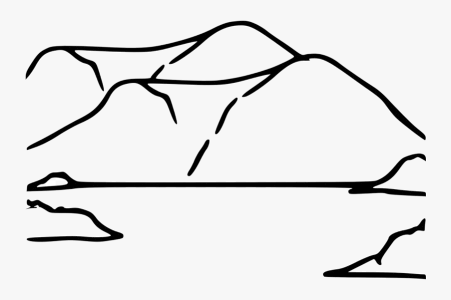 Hill Black And White Line Art Coloring Book Thumbnail - Hill Clipart Black And White, Transparent Clipart