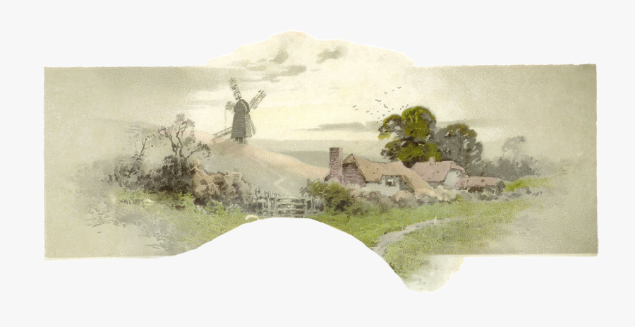 Windmill Clipart Hill - Painting, Transparent Clipart