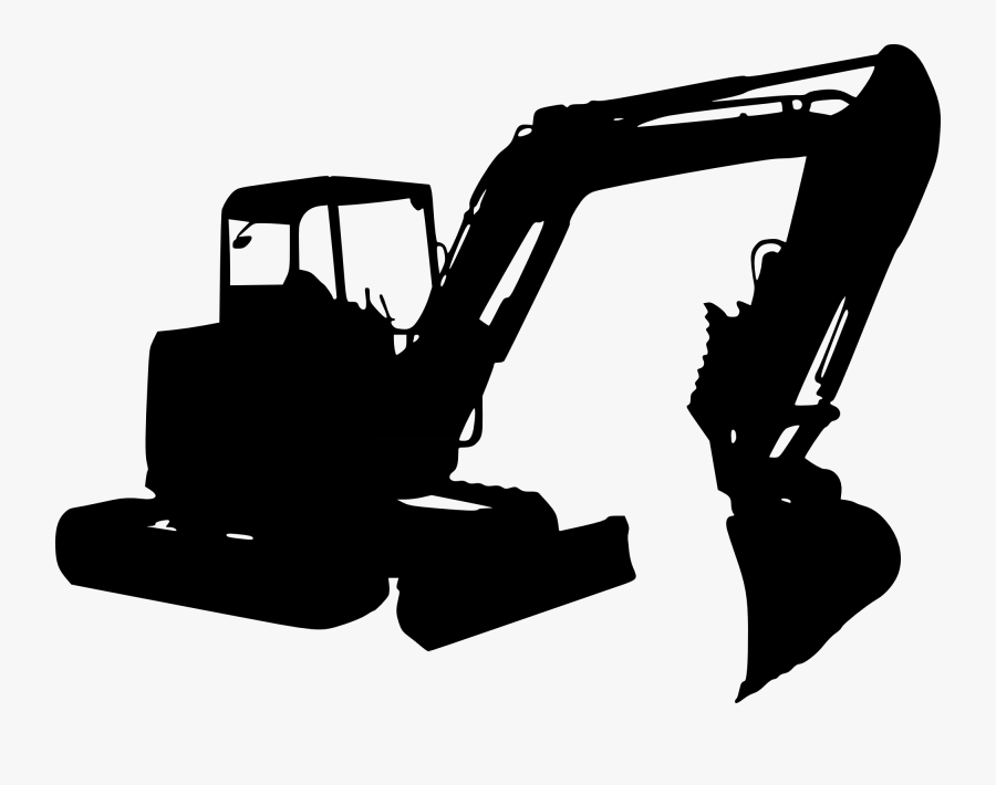 Clip Art,construction And White - Excavator Black And White Clipart, Transparent Clipart