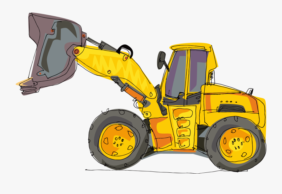 Image Black And White Bulldozer Clipart Heavy Equipment - Gif Excavator Png, Transparent Clipart