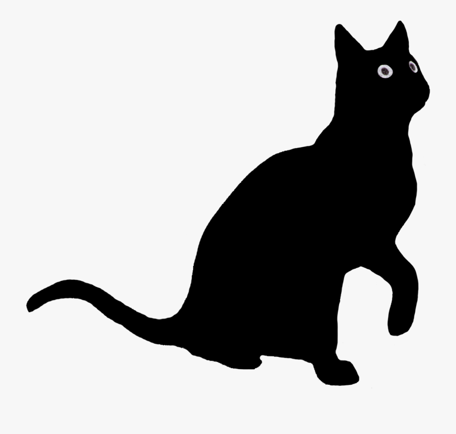 Cat Looking Up Silhouette - Cat Looking Up Drawing, Transparent Clipart