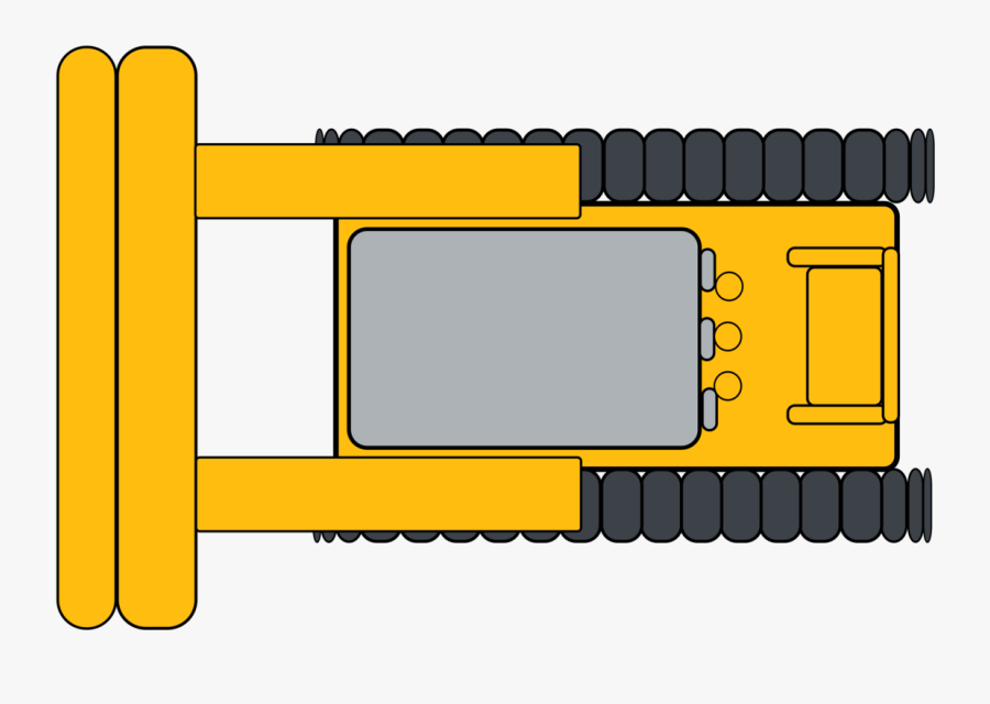 Simple Yellow Bulldozer - Top View Of A Bulldozer, Transparent Clipart