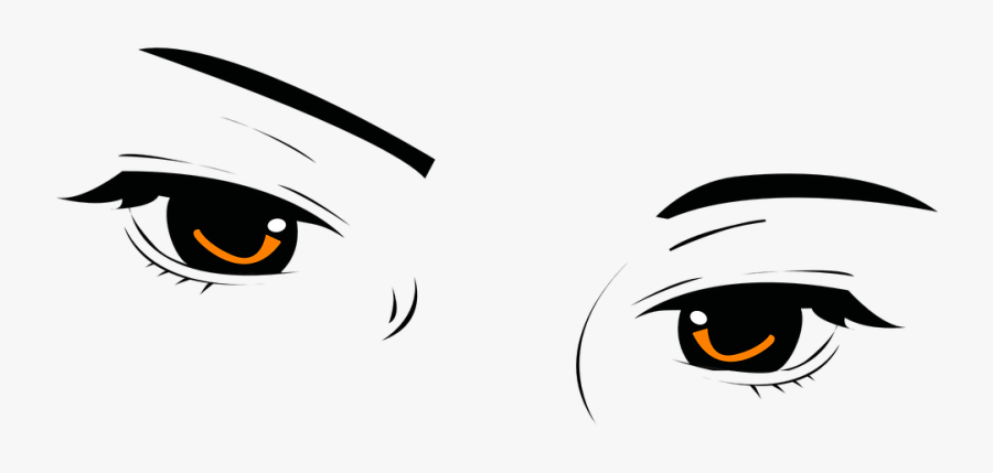 Eyes, Look, Beautiful, Eyebrows, Eyelashes, Female - Cartoon Male Eyes Transparent Background, Transparent Clipart