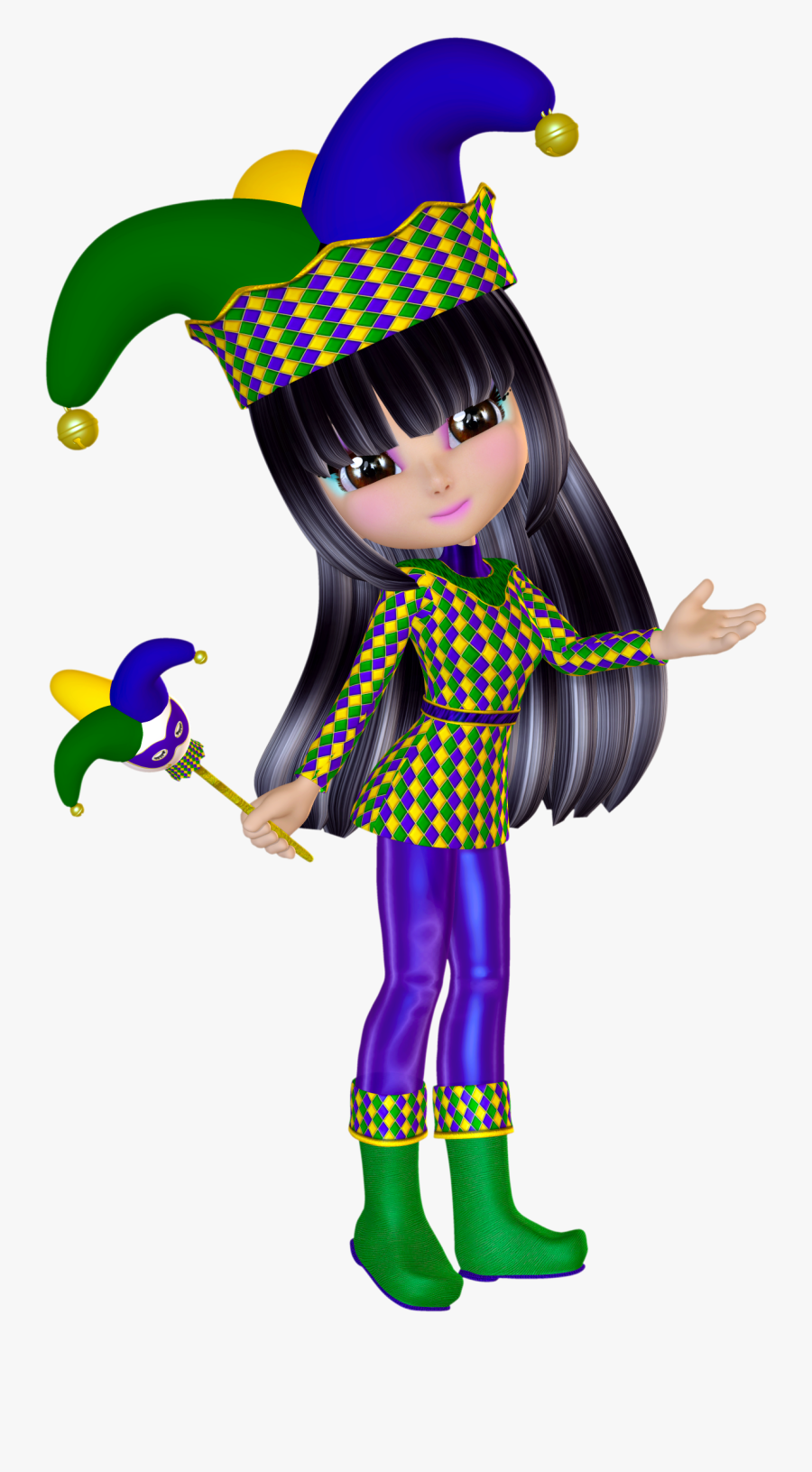 Jester Clipart For Mardi Gras Or Other Special Occasions - Poser Tubes Png Transparent, Transparent Clipart
