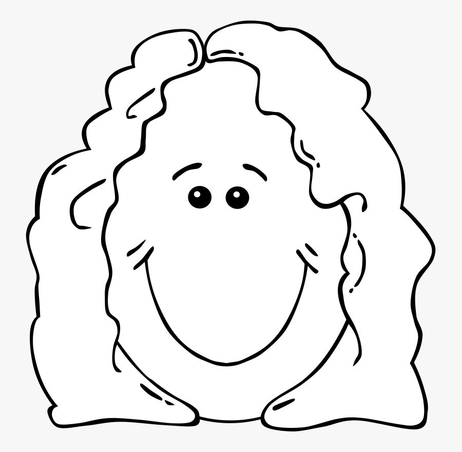Lady Face From World Label - Grandma Faces Clipart Black And White, Transparent Clipart