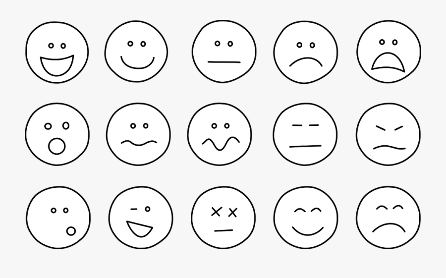 Transparent Emotion Clipart - Small Happy Face Clipart Black And White, Transparent Clipart