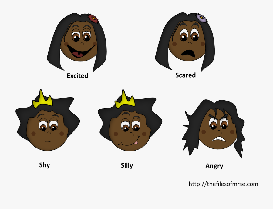 Girls Feeling Cards - Different Feelings And Emotions Clip Art, Transparent Clipart