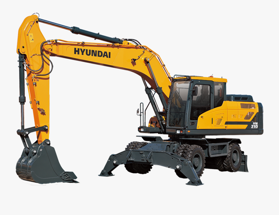 Excavator Hyundai, Transparent Clipart