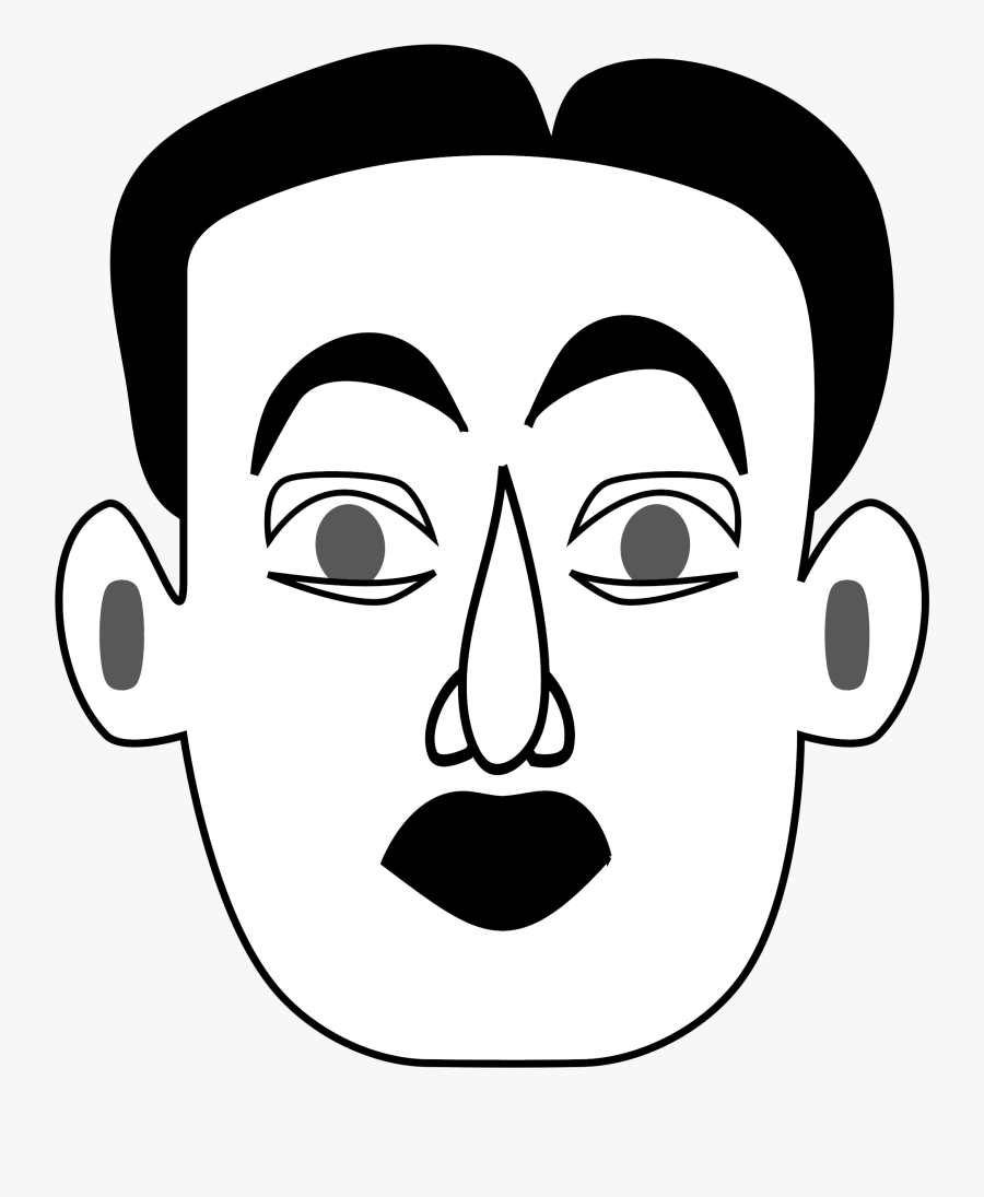 Surprised - Male Sad Face Drawing, Transparent Clipart