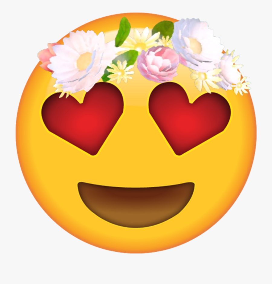 Emotions Emotion Emoji Flores Flower Tiara Queen Crush - Love Heart Face Emoji, Transparent Clipart