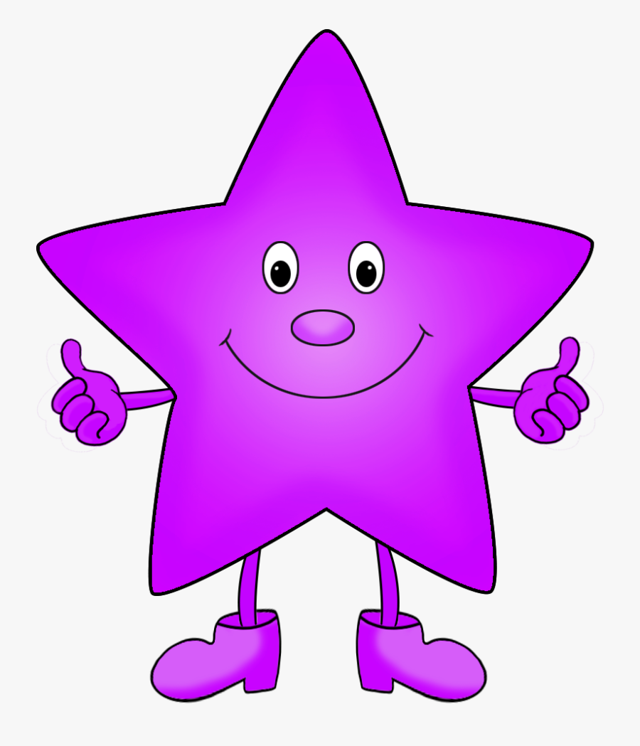 Purple Funny Star Clipart - Cartoon Colorful Star Clipart, Transparent Clipart