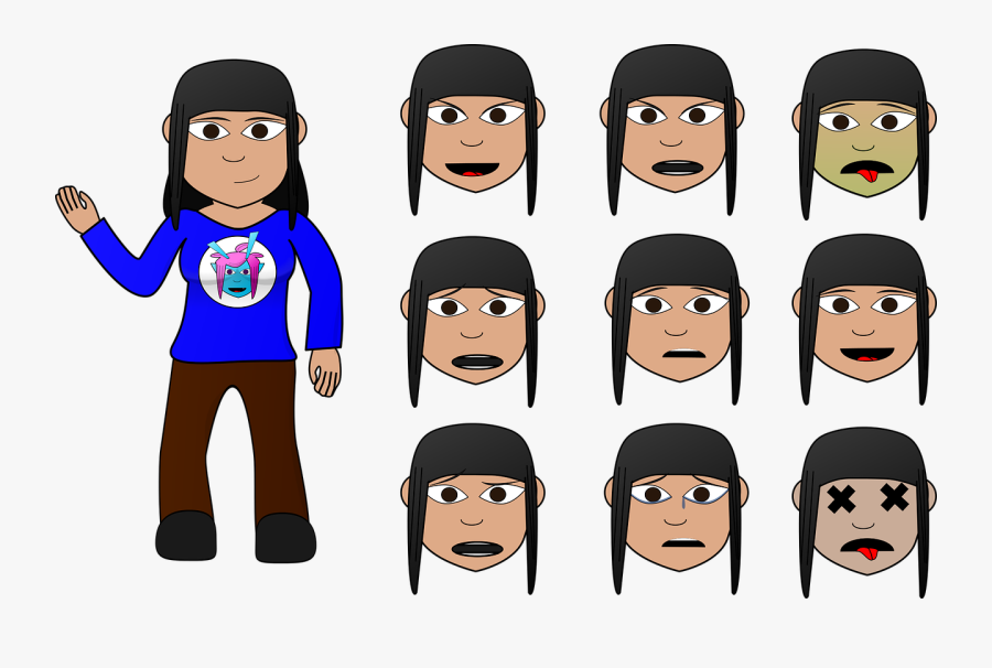 Emotions, Young Woman, College Student, Girl, Female - Drawing, Transparent Clipart