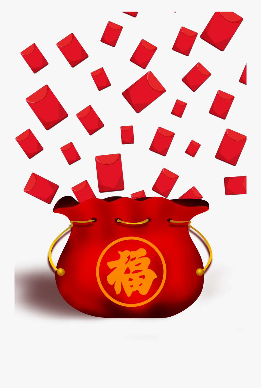 Child Chinese Festival Spring Fukubukuro Envelope Each - Chinese New Year, Transparent Clipart