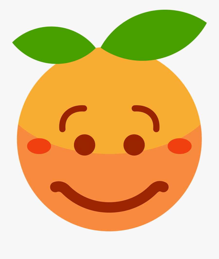 Clementine, Orange, Cartoon, Emotions, Emoticon, Shame - Orange With A Face Drawing, Transparent Clipart