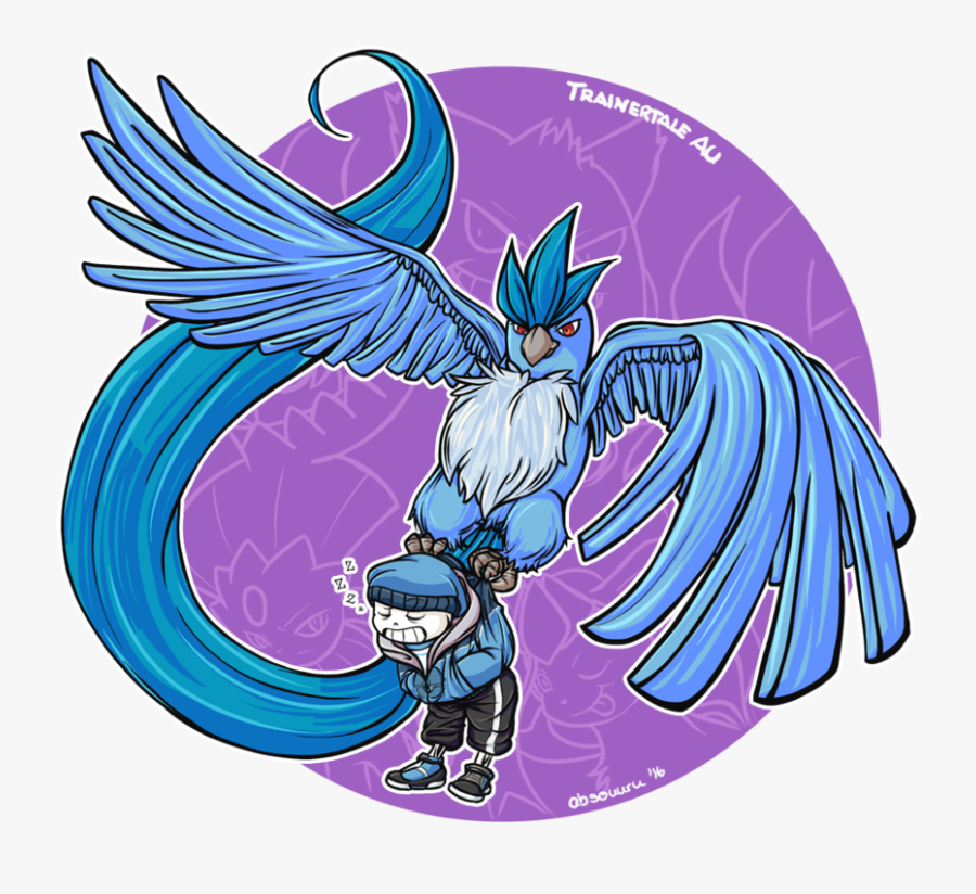 Trainertale Sans And Articuno, Transparent Clipart