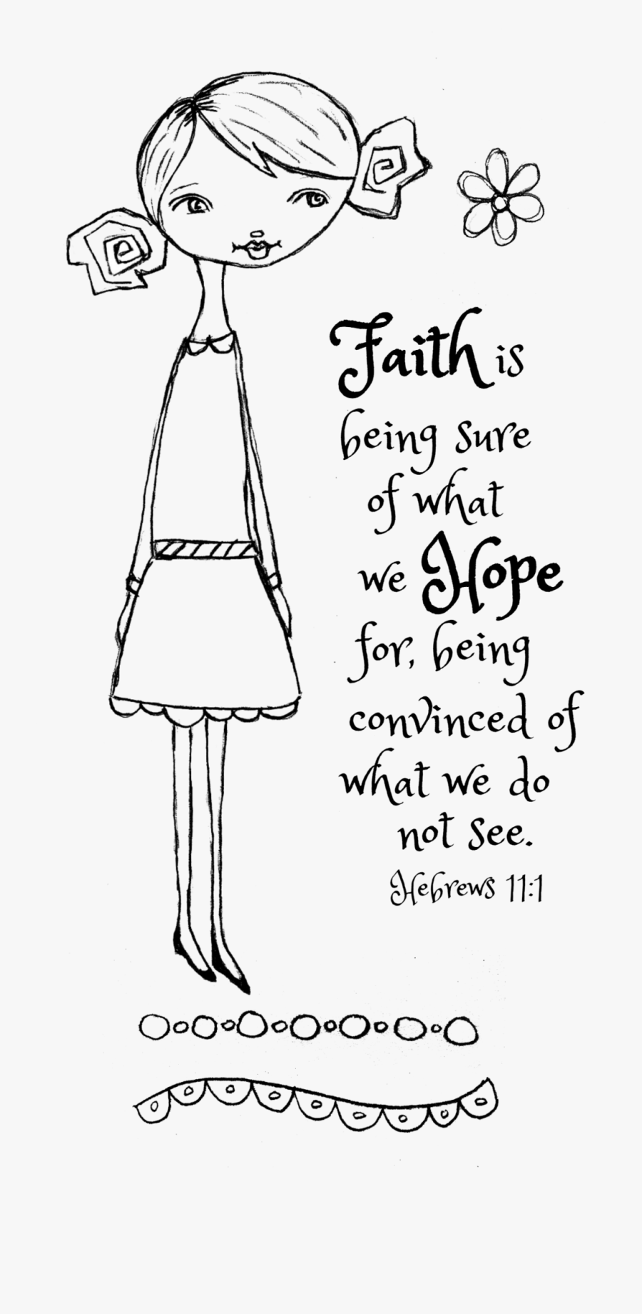 God"s Girls Acrylic Stamps- Faith - Black And White Clip Faith, Transparent Clipart
