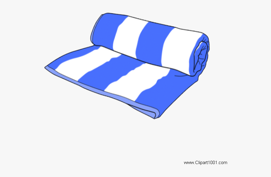 Free Beach Towel Clip Art Blue And White Printable - Clip Art Beach Towel, Transparent Clipart