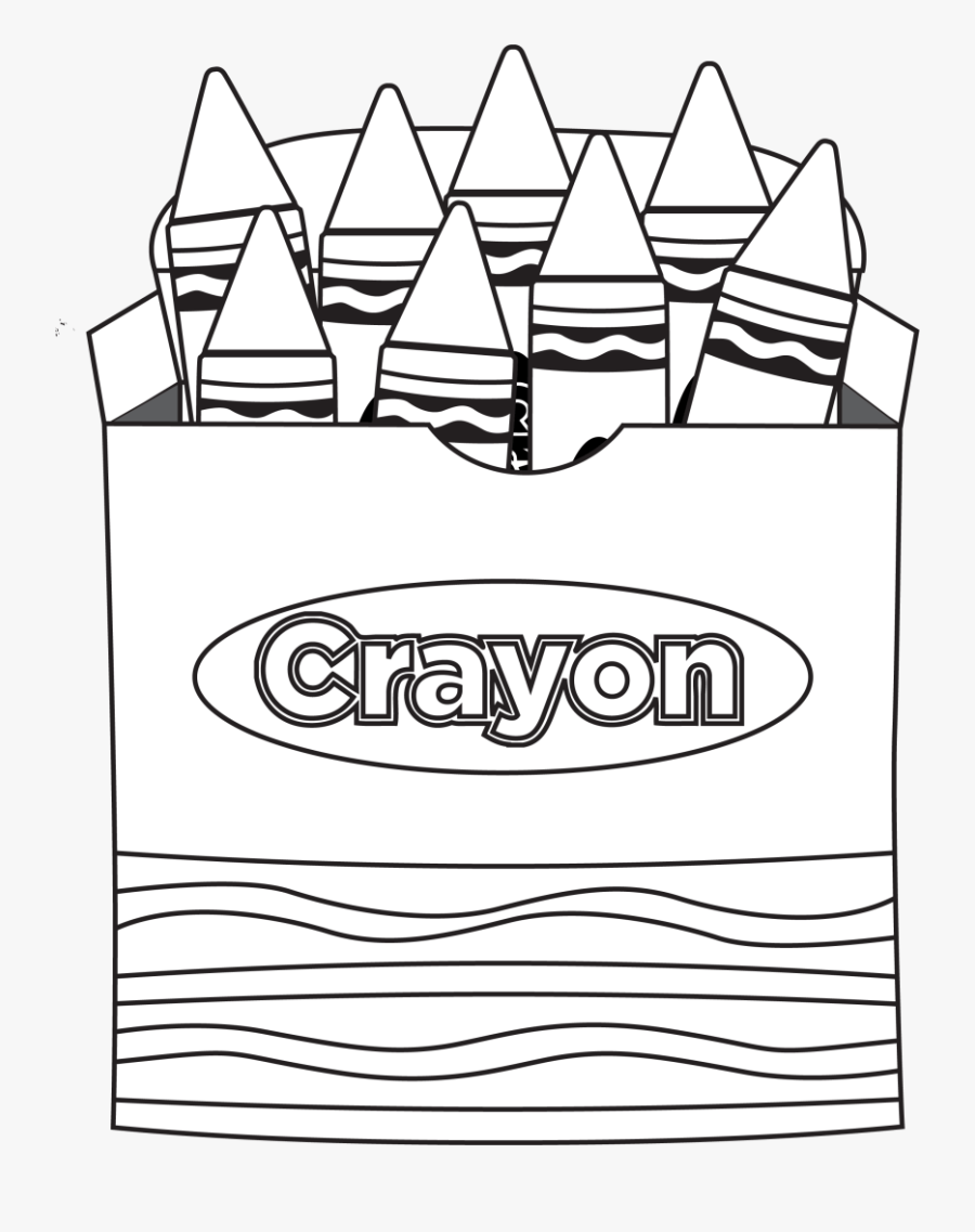 Crayon Coloring Page - Crayon Box Clipart Black And White, Transparent Clipart
