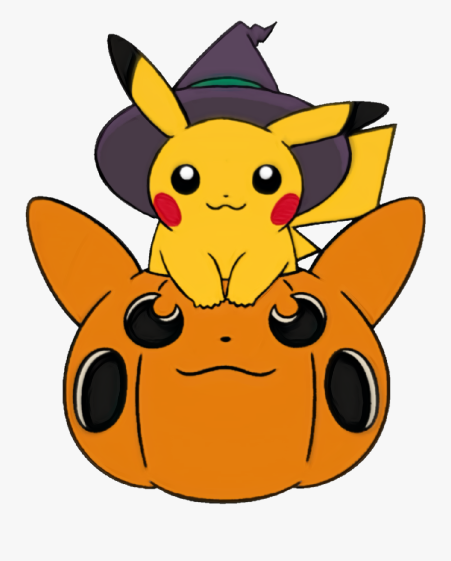Halloween Cute Pumkin Hat Pokemon Pikachu Witch Wizard - Pikachu Pokemon Halloween, Transparent Clipart