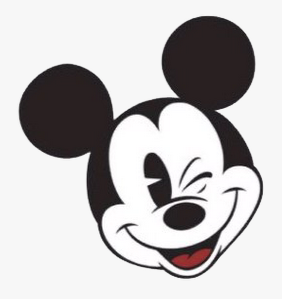 Classic Mickey Mouse Face - Mickey Mouse Black N White, Transparent Clipart