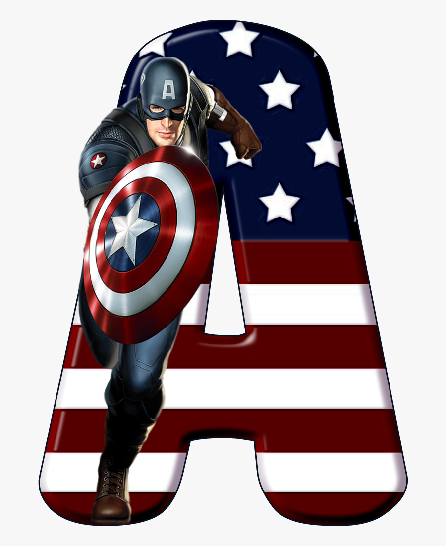 Spider Man Captain Hulk America Free Clipart Hq - Letra A Capitan America, Transparent Clipart