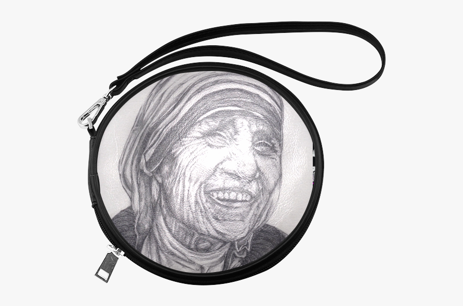 Mother Theresa Drawing Round Makeup Bag - Toiletry Bag, Transparent Clipart