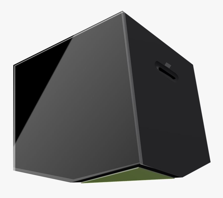 Cube, Box, Black, Green, 3d - Gadget, Transparent Clipart