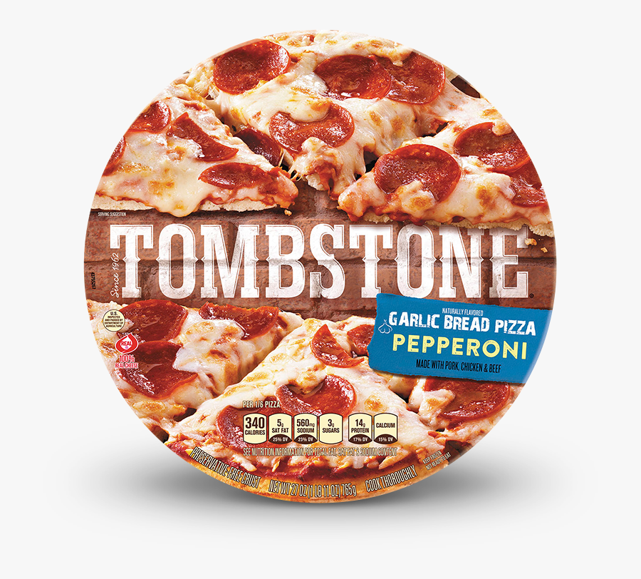 Tombstone Pepperoni Garlic Bread Pizza - Tombstone Pizza, Transparent Clipart