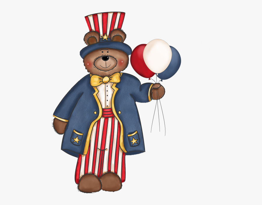 4th Of July Bears Clipart, Transparent Clipart