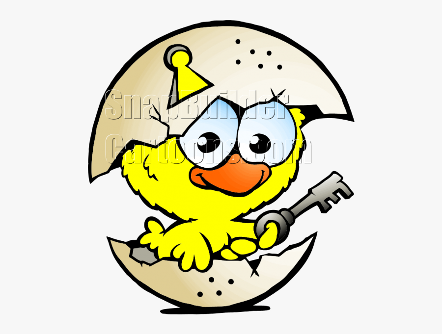 Chicken Egg Hatched With Key - Dibujo De Pollo Bebe, Transparent Clipart