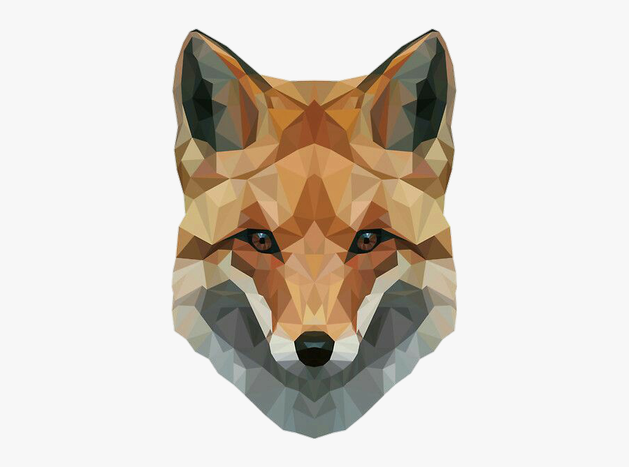 Fox Animal Geometric 3d Freetoedit - Geometric Fox Head Png, Transparent Clipart