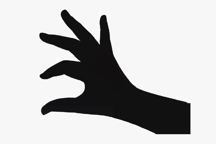 Silhouette Thumb Pinch Hand - Silhouette Hand Pinch, Transparent Clipart
