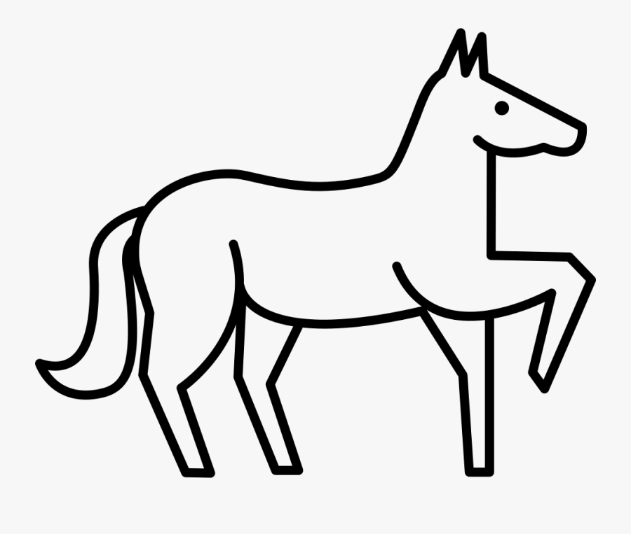 Horse Lifting One Front Foot Outline Comments - Contorno De Animais Png, Transparent Clipart