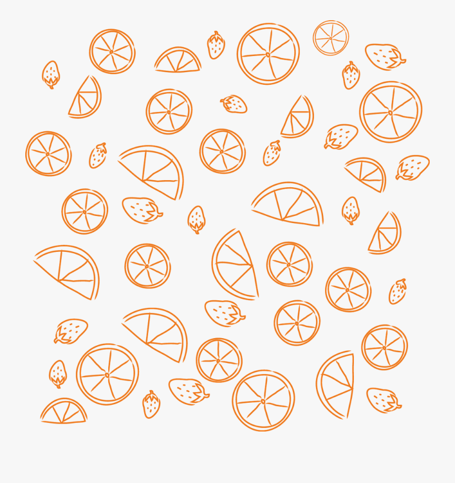 Strawberries Clipart Repetition - Orange Fruit Overlay, Transparent Clipart