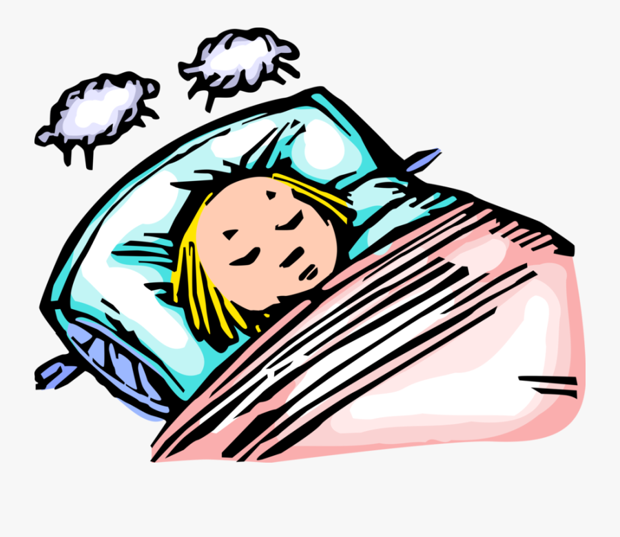 Sleeping Vector Illustration - Girl Falling Asleep Cartoon, Transparent Clipart
