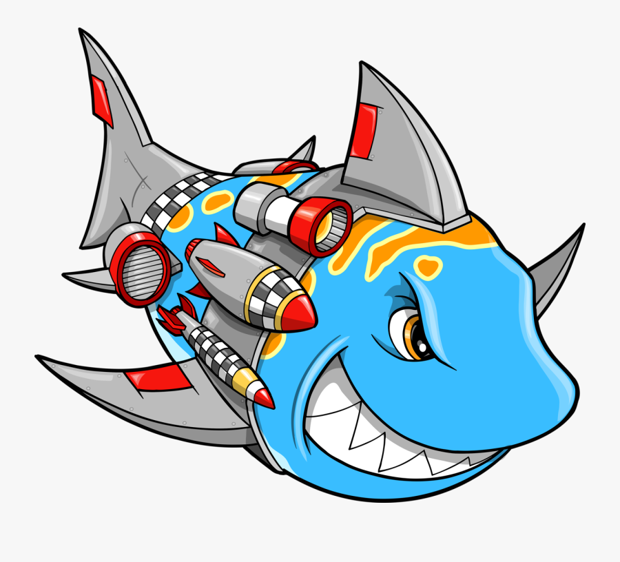 Shark Clipart Robot - Shark Robot Vector, Transparent Clipart