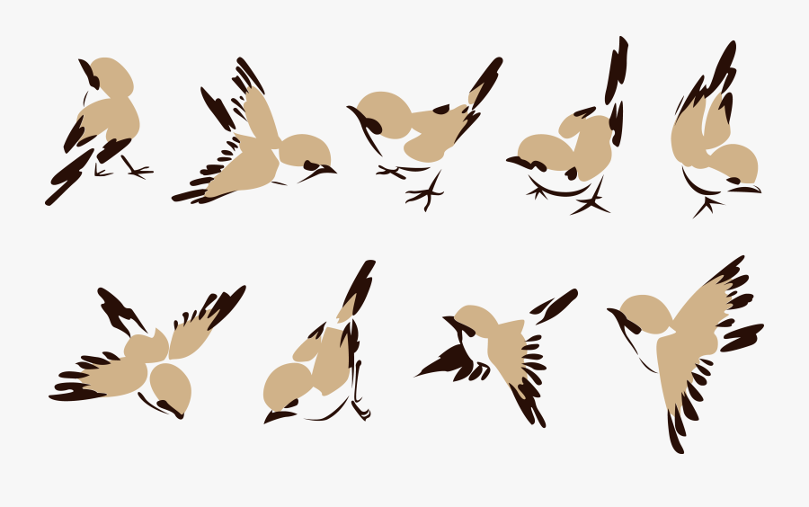 Clipart Illustration Of A Cute Brown Robin Bird With - Chinese Ink Painting Bird, Transparent Clipart
