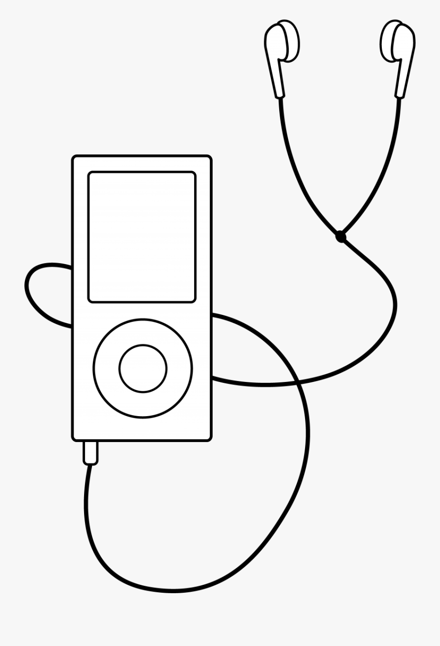 Music Note Coloring Pages Free Outline Download Clip - Mp3 Player Clipart, Transparent Clipart