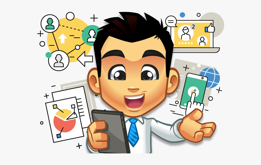 Social Media & Online Ads - Cartoon, Transparent Clipart