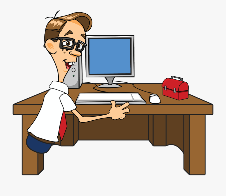Website Clipart Computer Area - Nerd On Computer Clipart, Transparent Clipart