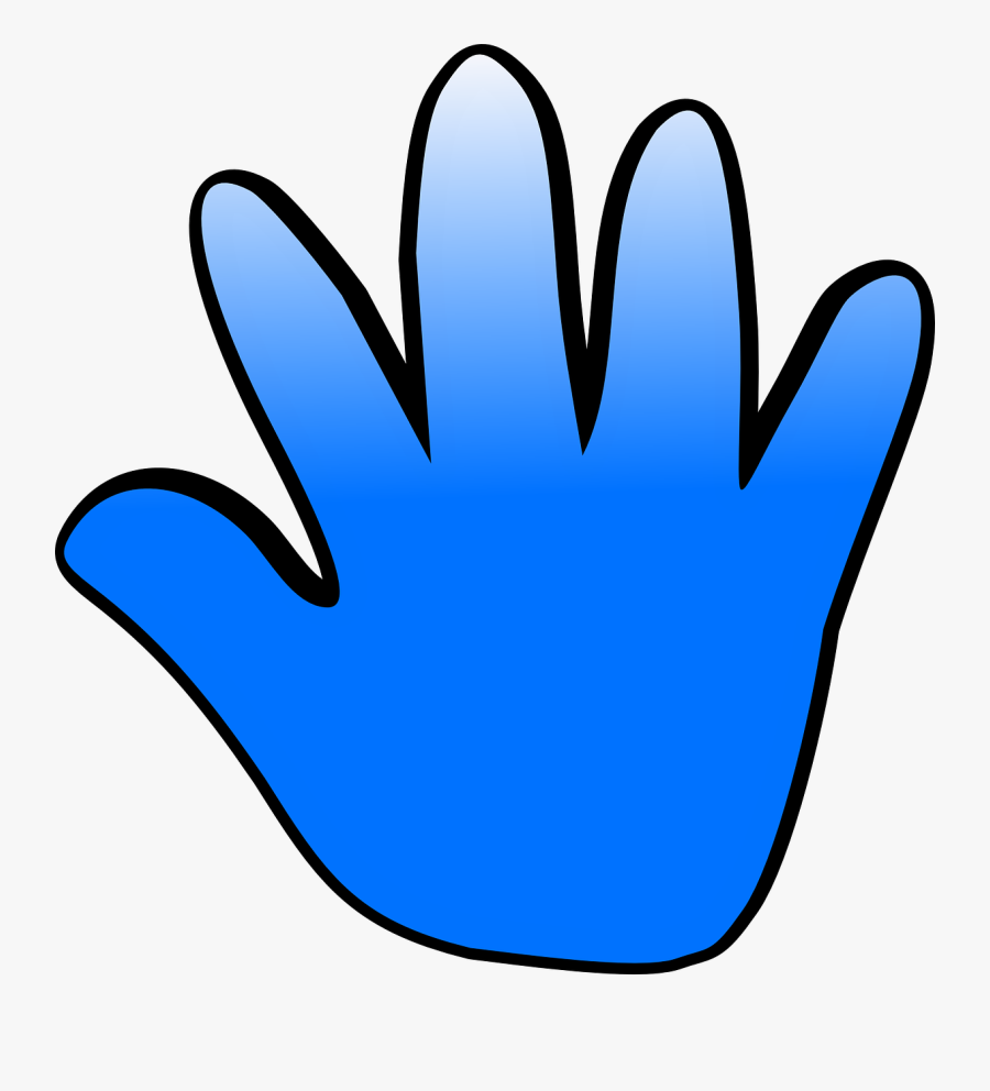 Fingers Palm Blue Hand Stop Png Image - Bàn Tay Màu Xanh, Transparent Clipart