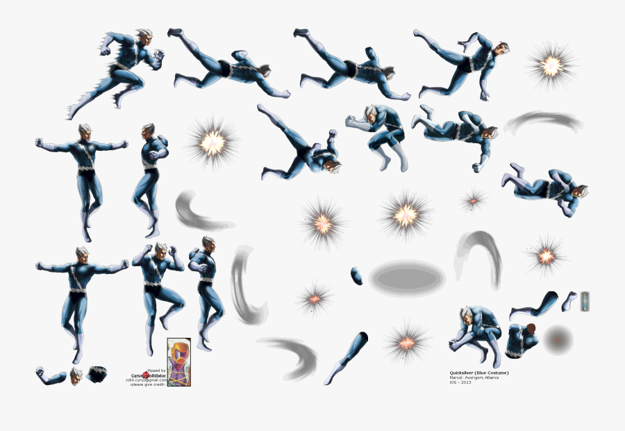 Avengers Clipart Quicksilver - Quicksilver Sprite, Transparent Clipart