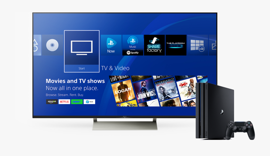 Watch Png Blue Movies - Playstation Tv And Video, Transparent Clipart