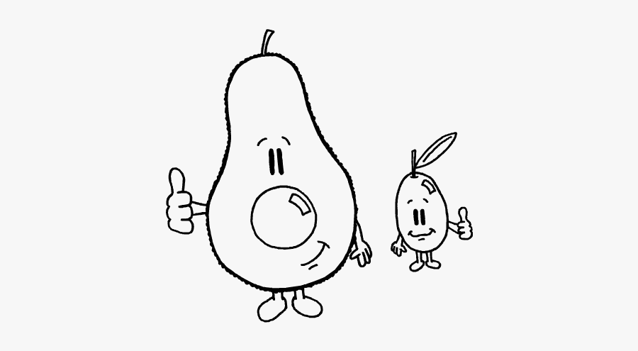 Avocados And Olives Are Full Of Healthy Fats - Line Art, Transparent Clipart