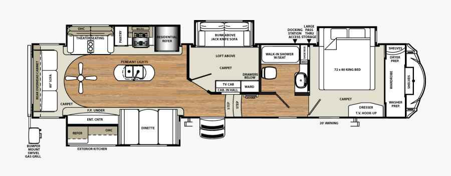 2017 Forest River Sandpiper 372lok, Transparent Clipart
