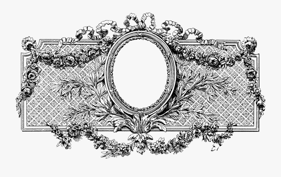 Decorative Vintage Floral Frame Png, Transparent Clipart