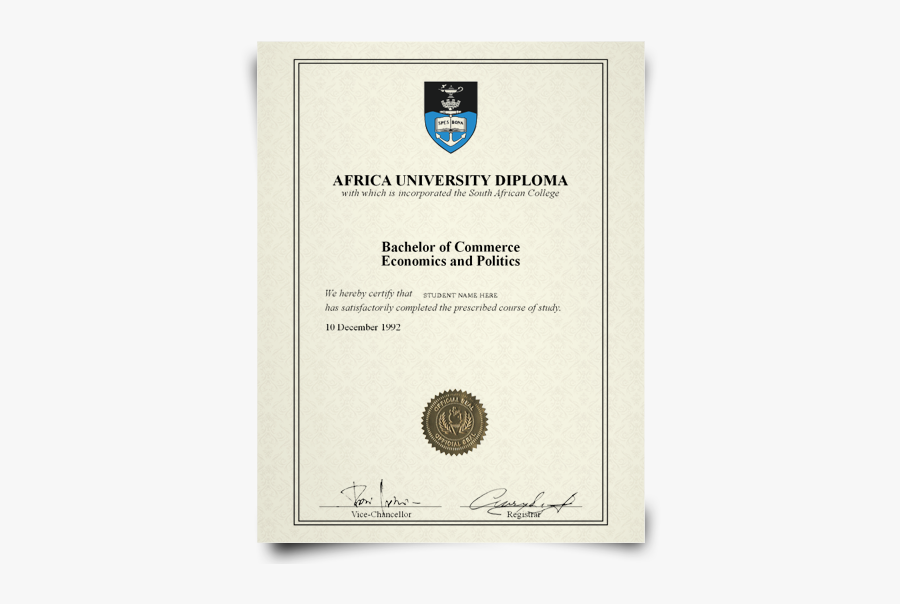 Picture Of Diploma - University Of Cape Town Diploma, Transparent Clipart