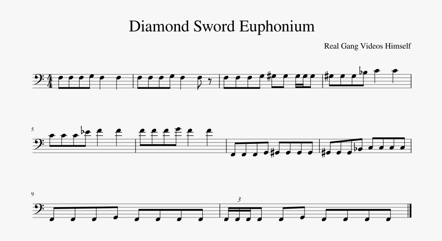 Diamond Sword Euphonium Sheet Music For Tuba Download - Devil Amongst The Tailors Music, Transparent Clipart